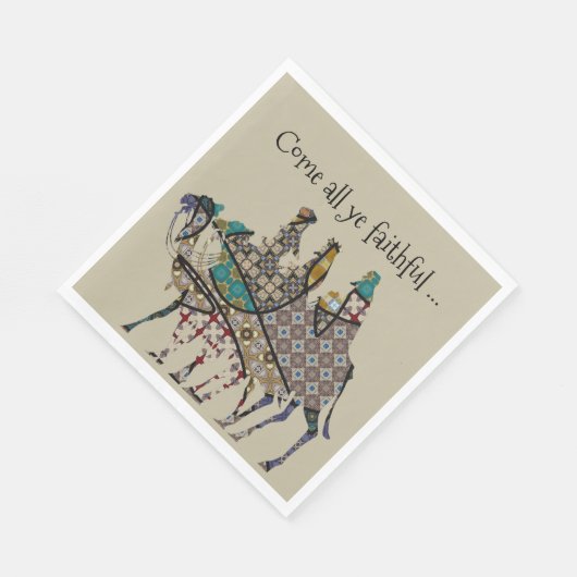 Serviette En Papier Les Rois Voyagent Pour Voir Bébé Jésus (Coin)