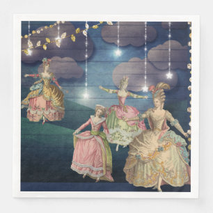 Serviette En Papier Les Royals français dansent sous les lumières scin