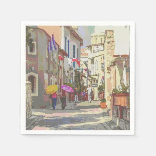 Serviette En Papier Les ruelles du découpage artistique chypriote (Devant)