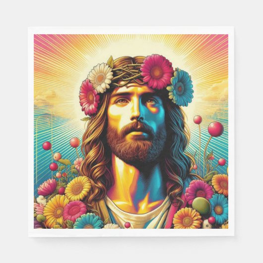 Serviette En Papier Les serviettes de fleurs de Jésus ! (Devant)