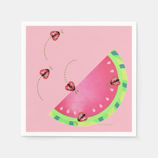Serviette En Papier Les serviettes de pastèque de Ladybug (Devant)