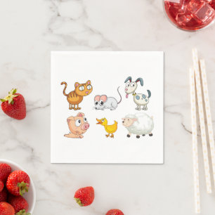 Serviette En Papier Les serviettes pour animaux amusants