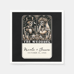 Serviette En Papier LES SQUELETTES DE TAROT DE MARIAGE Mariée & Marié