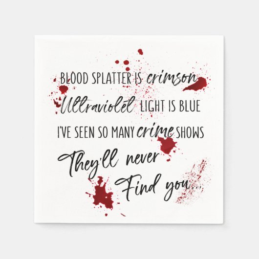 Serviette En Papier Les Taches De Sang Sont Rouges De Crimes | Mystère (Devant)