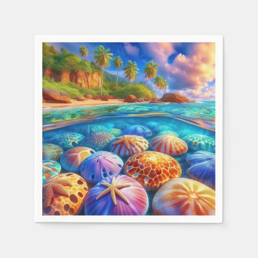 Serviette En Papier Les trésors des marées tropicales (Devant)