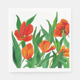 Serviette En Papier Les tulipes rouges de Margaret
