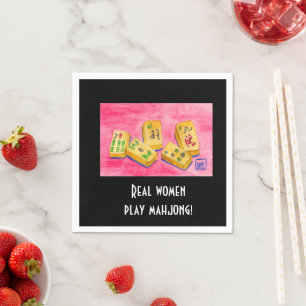 Serviette En Papier Les vraies femmes jouent au Mahjong