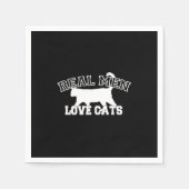 Serviette En Papier Les vrais hommes aiment les chats Silhouette (Devant)