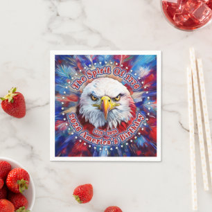 Serviette En Papier L'Esprit de 1776, 2026 L'aigle rouge de feu d'Amér