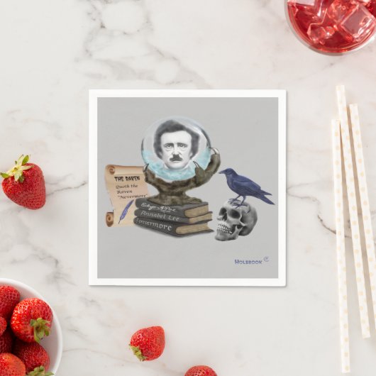 SERVIETTE EN PAPIER L'ESPRIT D'EDGAR A. POE (En situation)