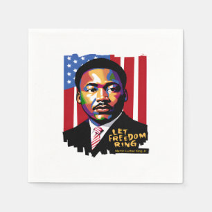 Serviette En Papier Let Freedom Ring, Citation de MLK, Histoire des No