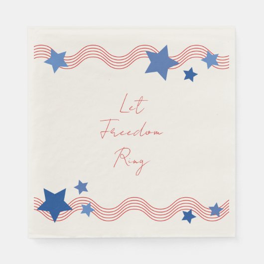 Serviette En Papier Let Freedom Ring Juillet 4 Party (Devant)