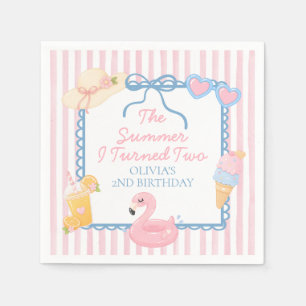 Serviette En Papier L'été où j'ai eu deux ans 2e anniversaire sur la p