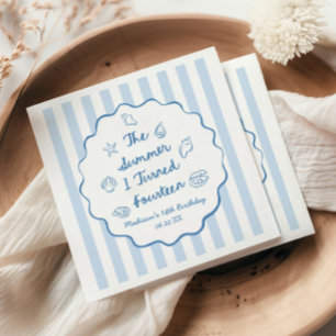 Serviette En Papier L'été où j'ai eu quatorze ans Fête d'anniversaire