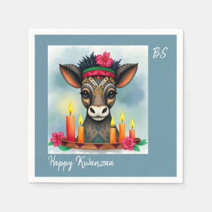 Serviette En Papier L'ethnie africaine Kwanzaa les animaux sauvages dé