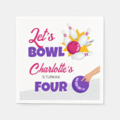 Serviette En Papier Let's Bowl Kids Bowling Birthday Party (Devant)