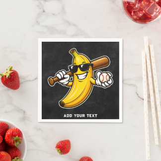 Serviette En Papier Lets Go Bananas Retro Baseball Banana Funny