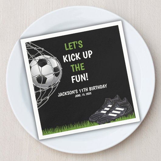 Serviette En Papier Let's Kick up the fun!, Fun Soccer Birthday