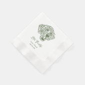 Serviette En Papier Let's Pawty Custom Dog Drawn Cocktail Wedding (Coin)