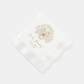 Serviette En Papier Let's Pawty Custom Dog Drawn Cocktail Wedding (Coin)