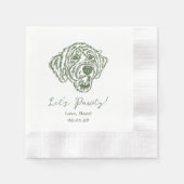 Serviette En Papier Let's Pawty Custom Dog Drawn Cocktail Wedding (Devant)