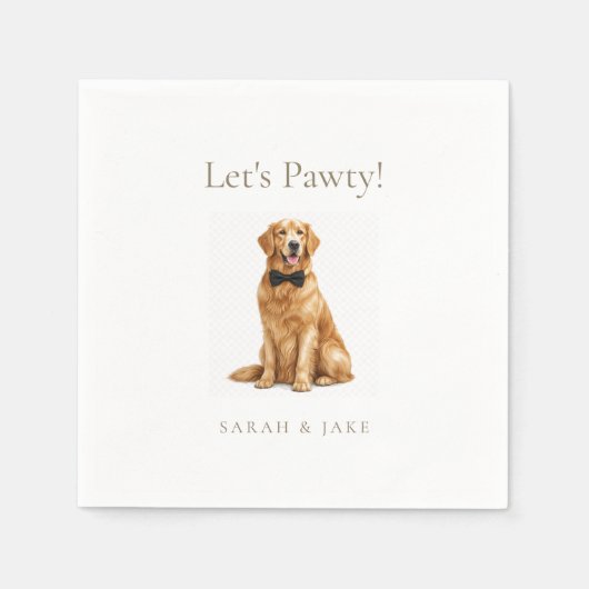 Serviette En Papier Let's Pawty! Custom Pet Bow Tie Wedding II (Devant)