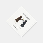 Serviette En Papier Let's Pawty! Personalized 2 Pets Champagne (Coin)