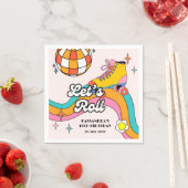 Serviette En Papier Let's Roll Retro Roller Skating Girl Birthday  (En situation)