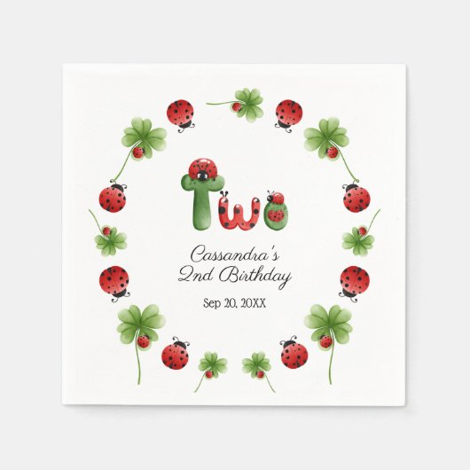 Serviette En Papier LETTRE alphabet Ladybug Enfants 2e anniversaire Bi (Devant)