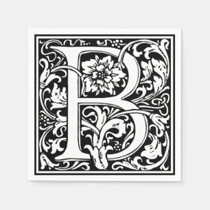 Serviette En Papier Lettre B Monogramme Art Nouveau Médiéval