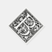 Serviette En Papier Lettre B Monogramme médiéval Art Nouveau (Coin)