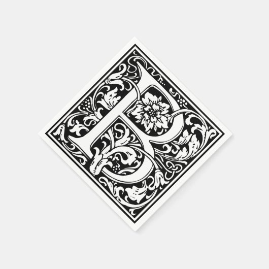 Serviette En Papier Lettre B Monogramme médiéval Art Nouveau (Coin)