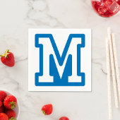 SERVIETTE EN PAPIER LETTRE BLEUE VARIABLE M MONO