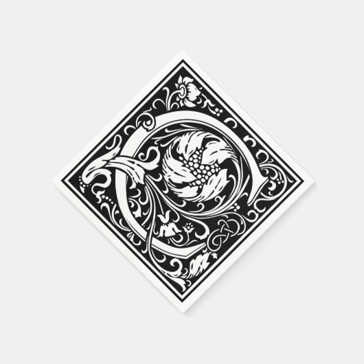 Serviette En Papier Lettre C Monogramme médiéval Art Nouveau (Coin)