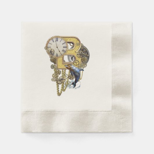 Serviette En Papier Lettre d'anniversaire Steampunk B (Devant)