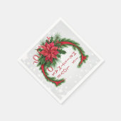 Serviette En Papier Lettre de Noël géante C blanc brillant rouge vert (Coin)