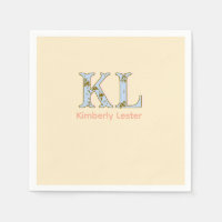 lettre de nom monogramme pêche rétro pastel gras