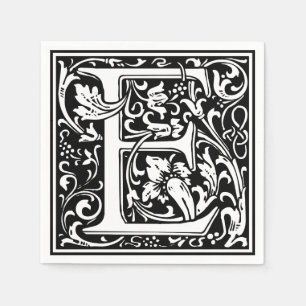 Serviette En Papier Lettre E Monogramme médiéval Art Nouveau
