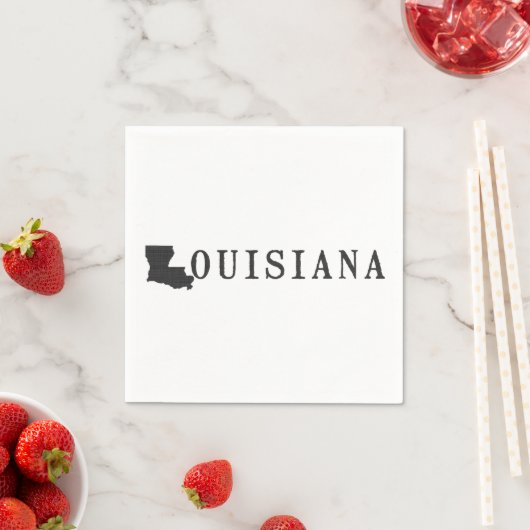 Serviette En Papier LETTRE FORME LOUisiENNE MOT VERT LOUisiEN (En situation)