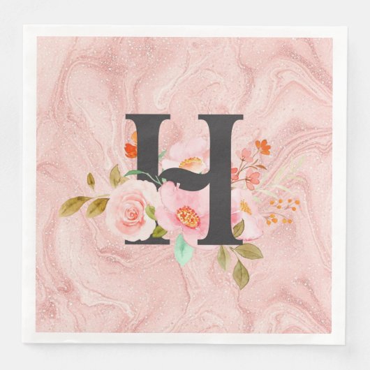 Serviette En Papier Lettre H (Devant)