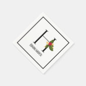 Serviette En Papier Lettre H Monogramme Holly H Papier personnalisé (Coin)