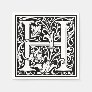 Serviette En Papier Lettre H Monogramme médiéval Art Nouveau