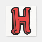 Serviette En Papier Lettre H Papier serviettes (Devant)