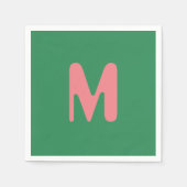 Serviette En Papier LETTRE INITIALE CLAIRE | Vert algues (Devant)