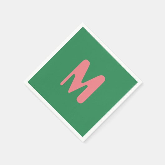 Serviette En Papier LETTRE INITIALE CLAIRE | Vert algues (Coin)