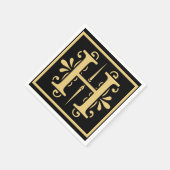 Serviette En Papier Lettre initiale d'or H Monogramme (Coin)