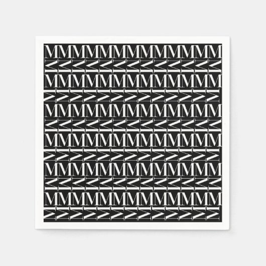 Serviette En Papier Lettre initiale M (Devant)