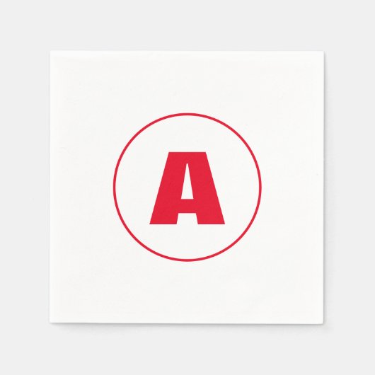 SERVIETTE EN PAPIER LETTRE INITIALE MODERNE MODÈLE CHIC CHAUD (Devant)