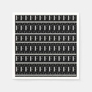 SERVIETTE EN PAPIER LETTRE INITIALE MONÂTRE F