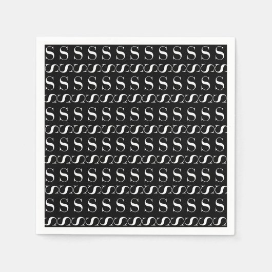 SERVIETTE EN PAPIER LETTRE INITIALE MONÂTRE S (Devant)